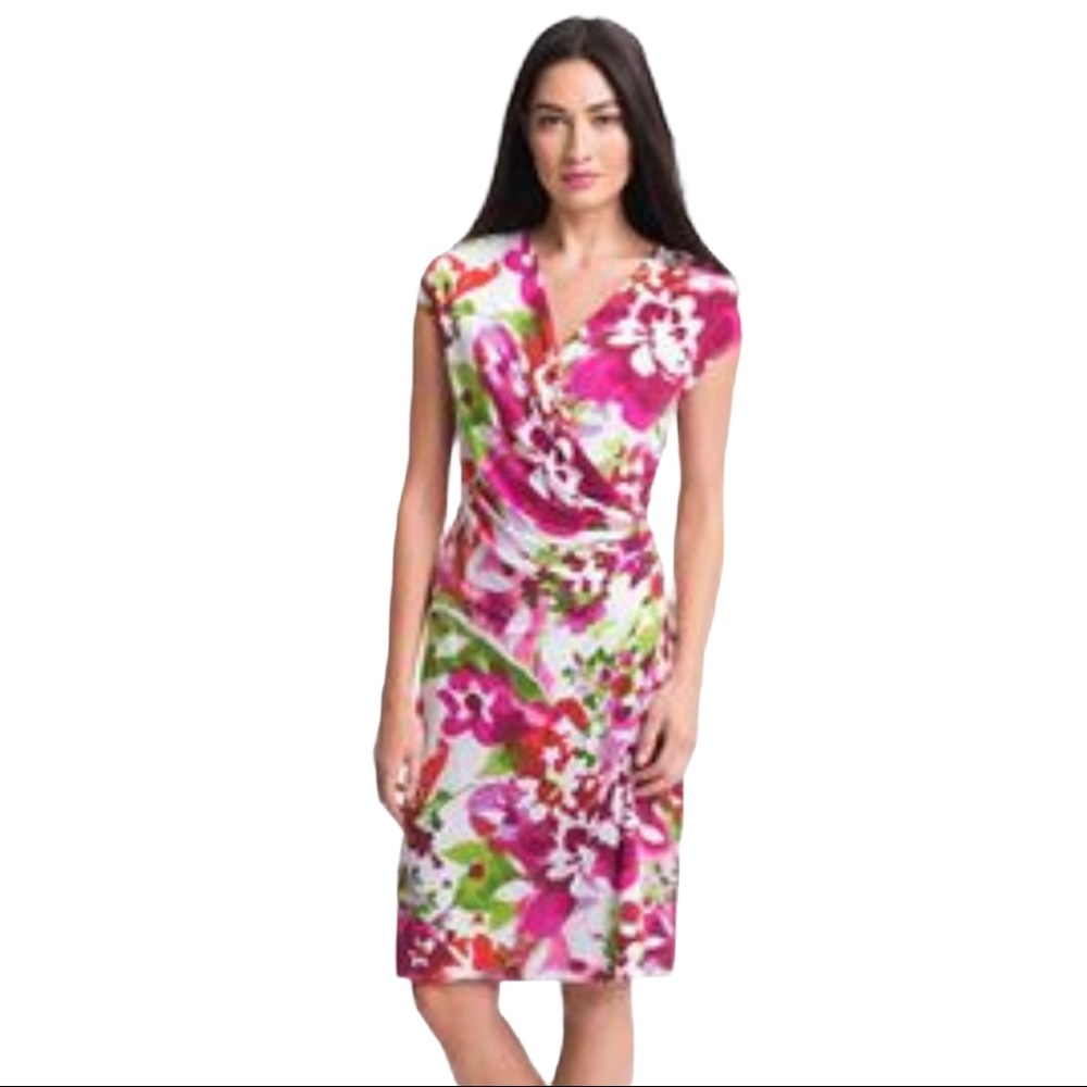 Tommy Bahama Floral MIDI Stretch Knit Macapa Dress Size XS/TP
